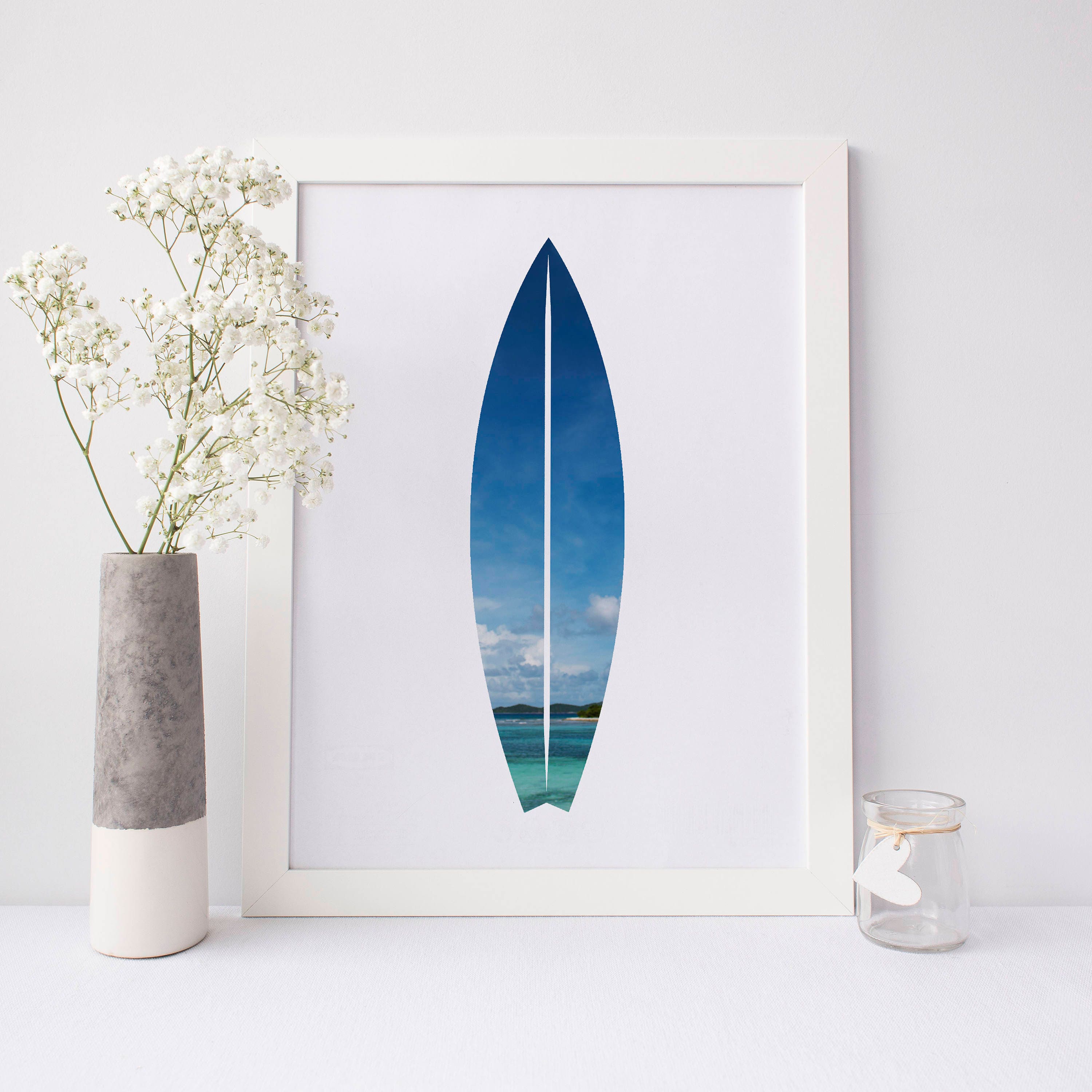 Surfboard Print Surfboard Wall Art Tropical Print Wall Art