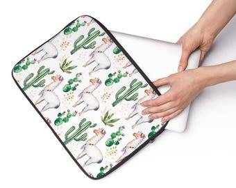 Laptop Sleeve Llama Cactus Pattern - Available in 3 sizes