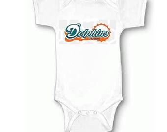 Miami Dolphins Baby Onesie or Toddler Shirt Outfit Football