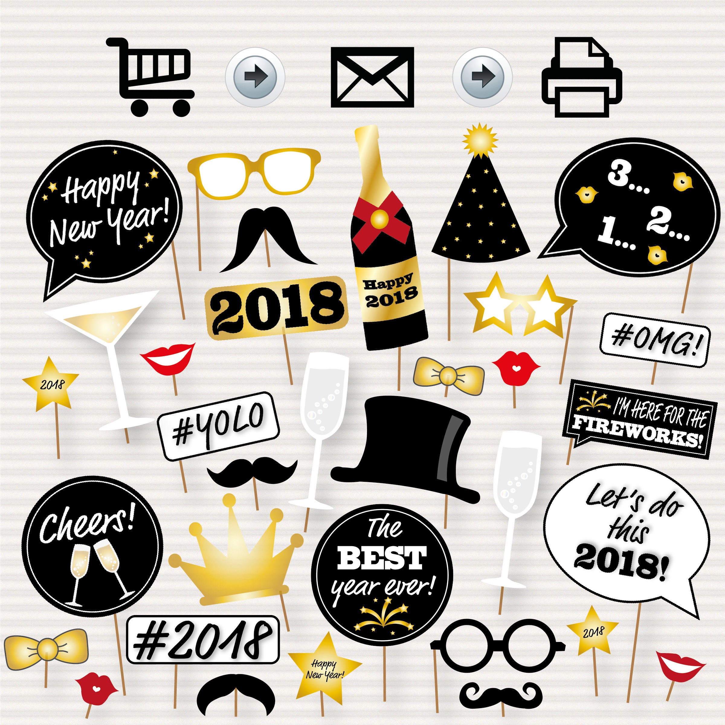 New Year Photo Booth Props Printable Printable Word Searches
