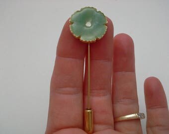 Vintage Flower Pin, Flower Stick Pin, Flower Stickpin, Green Flower Pin,Enamel Flower Pin, Enamel Stickpin, Green Enamel Pin, Flower Jewelry