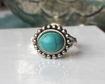 Best Seller! Turquoise Ring | Turquoise Jewelry | Vintage-esque Turquoise Ring | Statement Ring | Ring Gift | Turquoise Gift | Turquoise