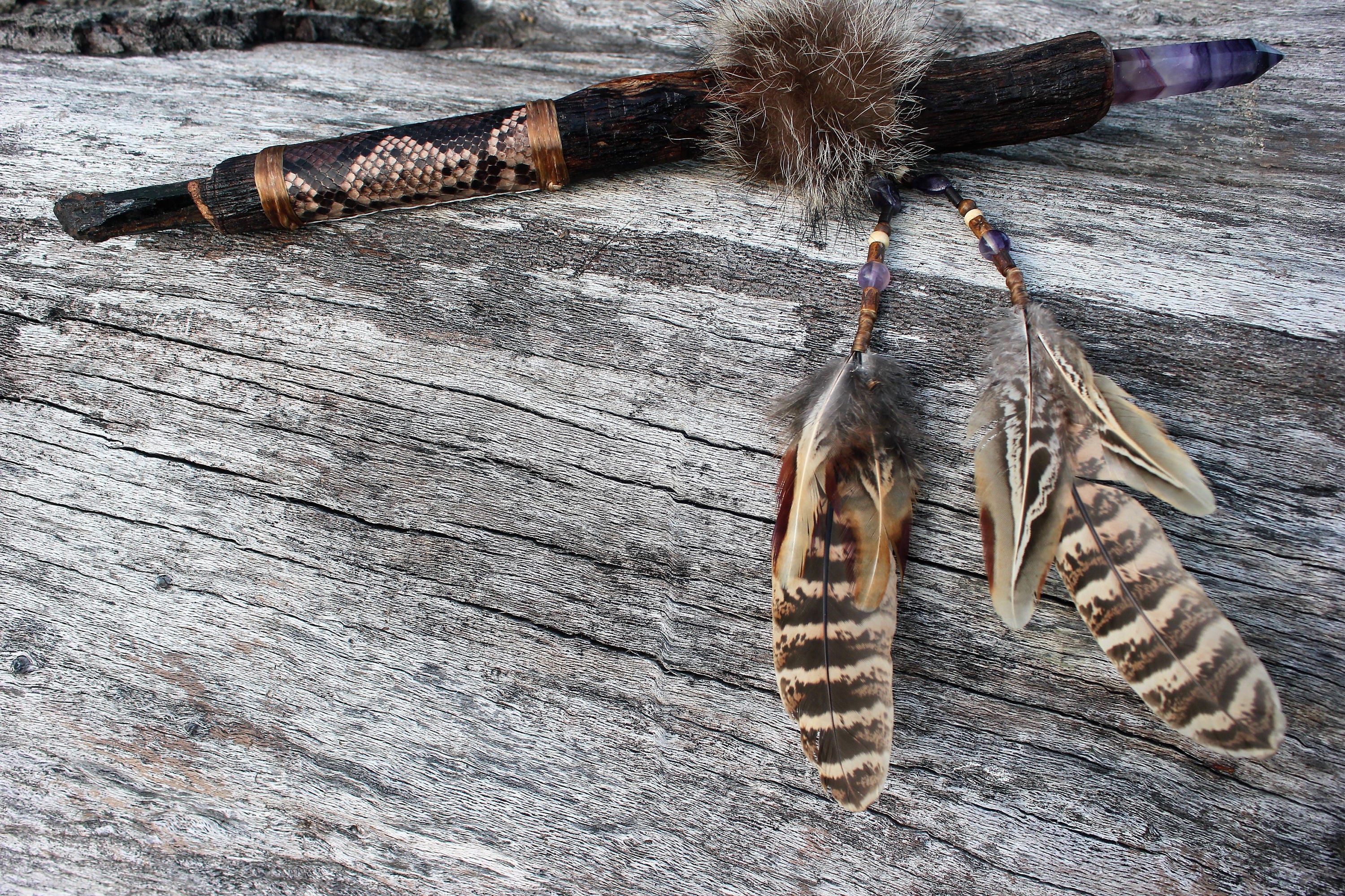 Shamanic Talking Stick Mystical Wand Spiritual Fluorite