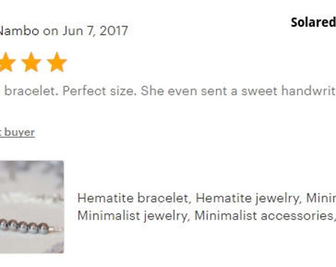 Hematite bracelet, Hematite jewelry, Minimalist bracelet for women, Gemstone bracelet, Minimalist jewelry, Delicate bracelet for women