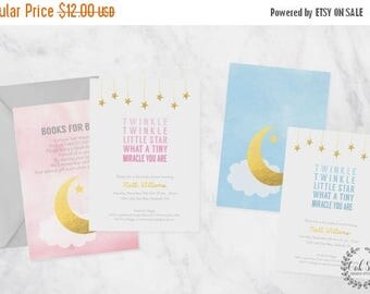 50% OFF Twinkle Twinkle Little Star Baby Shower Invitation, Gold Foil Invite, Boy Baby Shower, Girl Baby Shower, Little Star Baby Shower