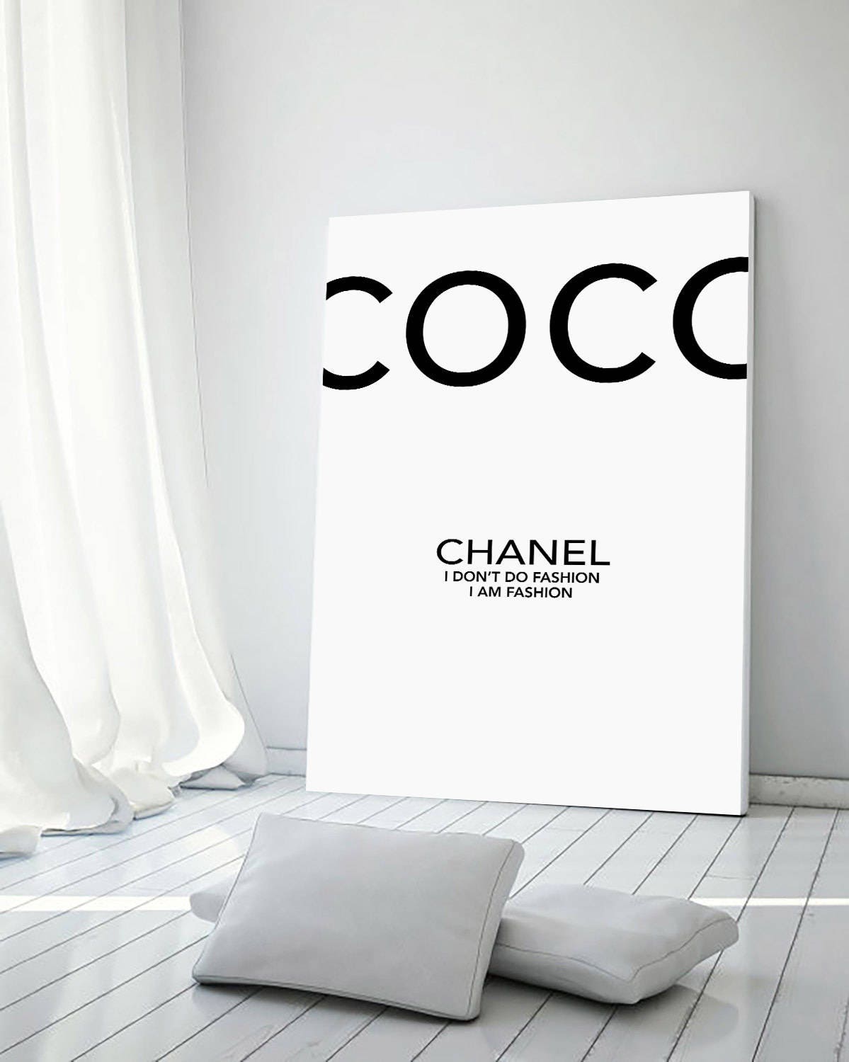 Large Canvas Chanel art printed Large Chanel wall art coco