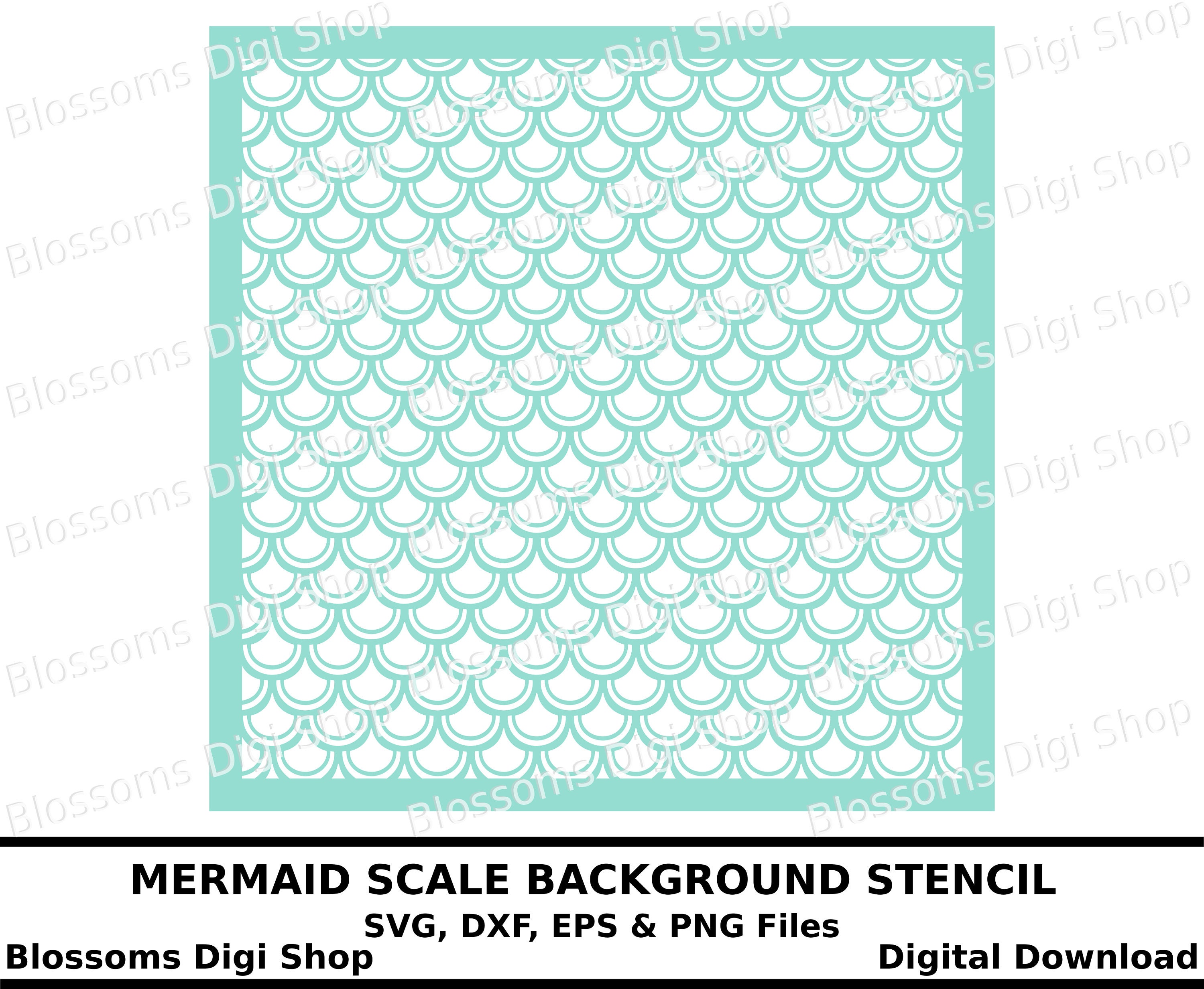 Mermaid scale svg digital download mermaid stencil fish