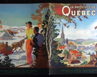 Quebec Canada Souvenir 1930s Provincial Tourist Bureau Guide