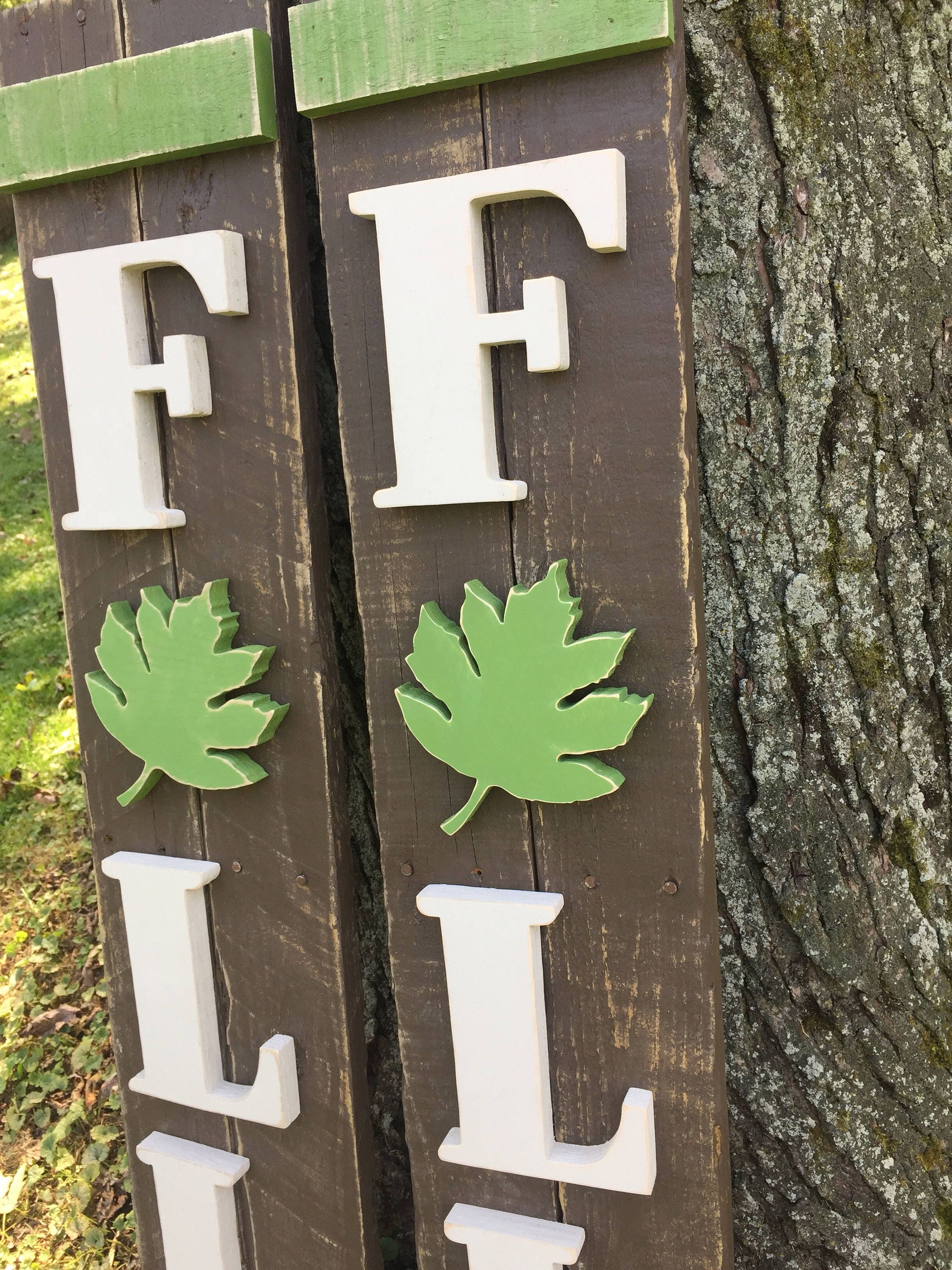 Fall Porch Sign Fall Wood Decor Leaves Handmade Patio Sign