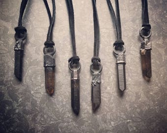 Dark Smoky Quartz Necklace | Raw Quartz Necklace