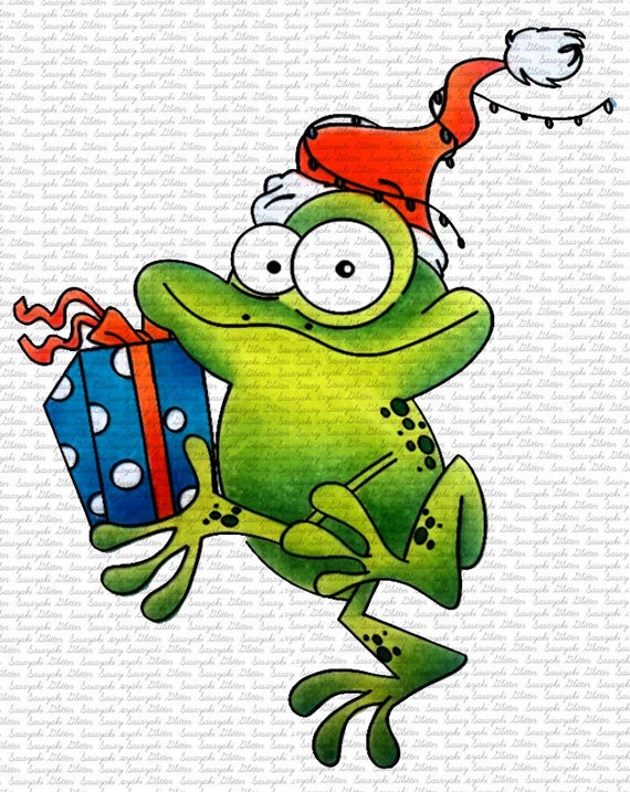 Image 108 Christmas Frog Digital Stamp by Naz Smith