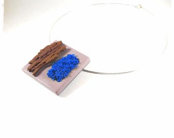 Natural Moss nature necklace - designer jewelry