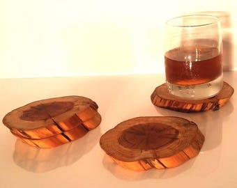 Wood Coasters - Custom Wood Coasters - Drink Coasters - Custom Coasters - Cedar Coasters - 4 Cedar Coasters - Reclaimed Cedar