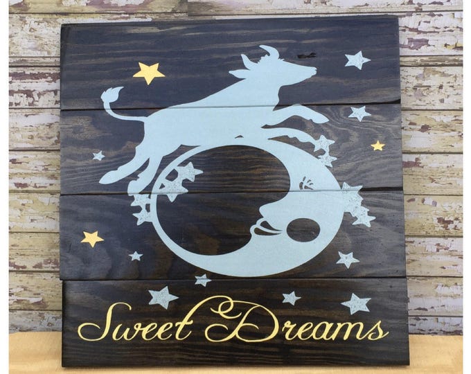 SWEET DREAMS Baby Boy Hand Painted Wooden Sign - Nursery Decor - Baby Shower Gift