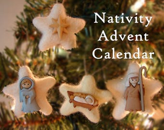 Nativity Advent Calendar : Christmas Advent Ornaments
