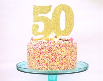 Cake topper, 50 cake topper, glitter cake topper, glitter cake decoration, 50 cake decoration, fifty cake topper, 50 party decor