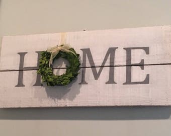 Distressed Home Sign, Farmhouse Home Sign, Rustic Painted Home Sign, Wooden Home Sign, Pallet Wood Sign HOME