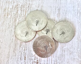 Tooth Fairy Coin Half dollar 50 cent piece hand stamped money with mini shimmery receipt first lost tooth gift 2017