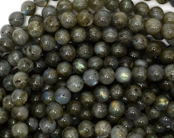 6mm grey labradorite round beads 15.5" strand S1 39007