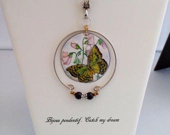 Creative copper enamel pendant necklace
