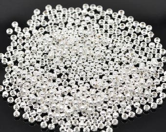 Set of 500 3 mm silver metal spacer beads