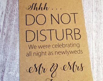 Door hanger, Do NOT disturb sign, Wedding Accessories, Newlywed sign, Personalised Hanger, Personalized Hanger, Bridesmaid sign.