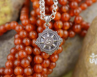 Dharmachakra Handmade pendant. Dharma Wheel. Buddha Wheel. Wheel of Dharma. Buddism. Tibetan buddhism. Buddhist. Tibet. Bhutan. Nepal.