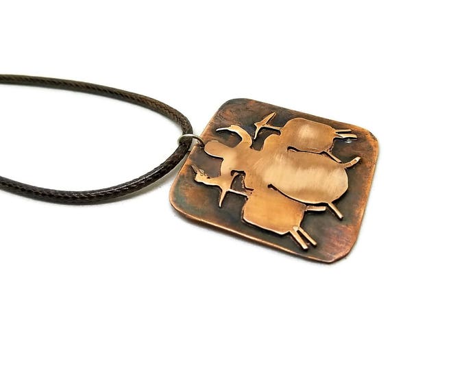 Drum Pendant, Copper Necklace for Drummers, Musician Jewelry, Gift for Musicians, Gift for Him, Unique Birthday Gift, Unisex Necklace