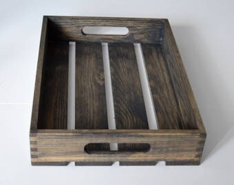 Rustic Crate-Gray Tray-Wooden Crate-Crate-Decorative Crate-Mason Jar Decor-Wooden Storage Box
