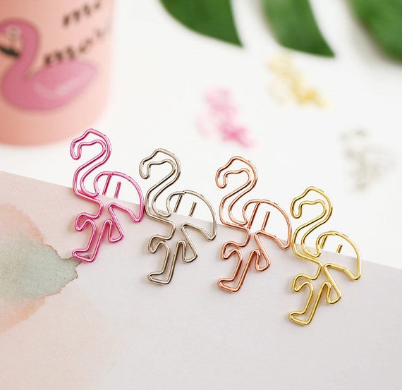Flamingo paper clips