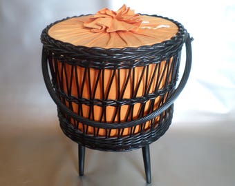 Vintage sewing basket * sewing basket * nähkasten * panier de couture, original 1970s