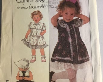 RARE 8528 Vintage Simplicity Gunne Sax Toddler Dress Pattern by Jessica McClintock Size 3
