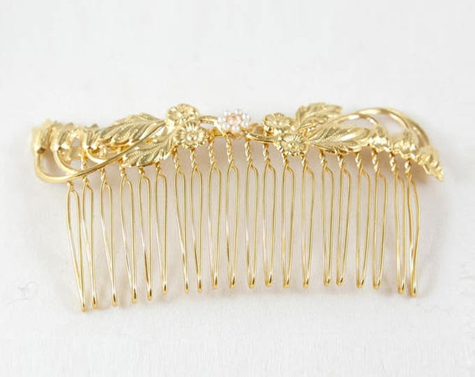 Gold Hair Comb, Gold Hair Fork, Christmas Gift for a Woman, Gold Hair Piece, Gold Decorative Comb, Gold Head Piece, Gold Hair Accessory