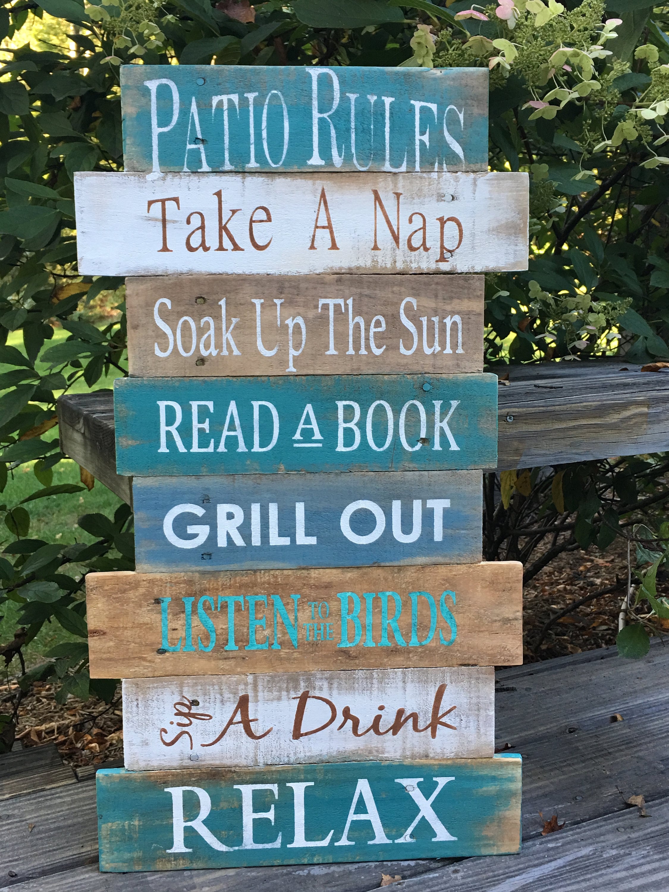 Patio Rules sign pallet sign wood sign patio decor deck