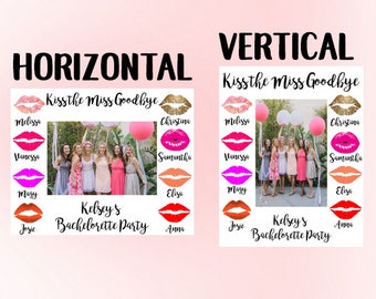 Kiss the Miss Goodbye Photo Frame, Bachelorette Party Photo, Bridal Party, Bridal Shower, Miss to Mrs, Bride to be, Bridal Photo