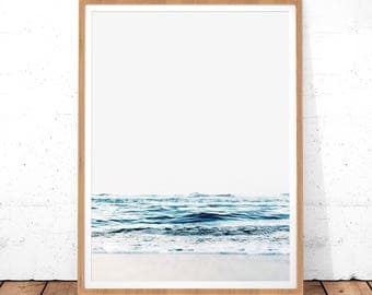 Coastal Prints, Beach Print, Ocean Water Waves Photography, Modern Minimalist Large Poster, Ocean Wave, Printable Large Poster, Ocean Poster