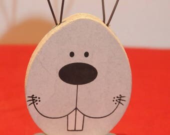 adorable little white hare - height 14cm