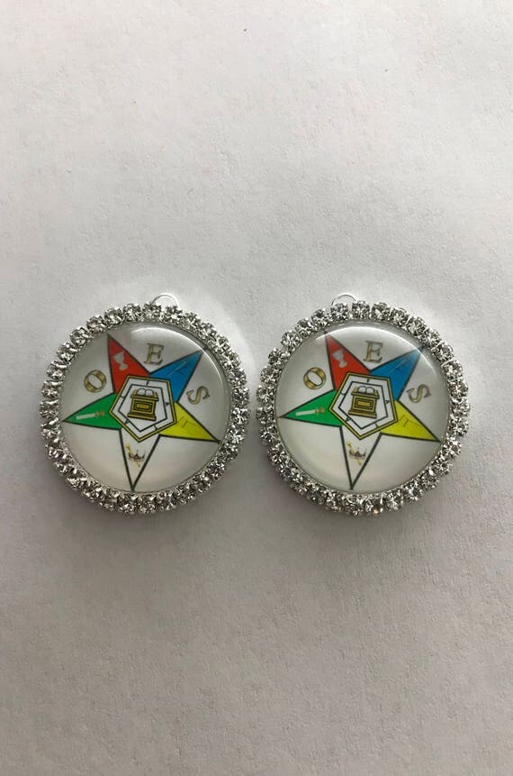 Rhinestone charms 2pc set 25mm
