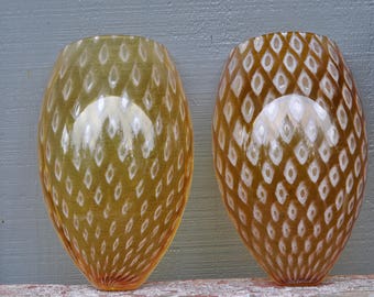 Glass Sconce Inserts Art Deco Lighting Unique Design Vintage Boho Shabby-Chic Retro Antique Amber