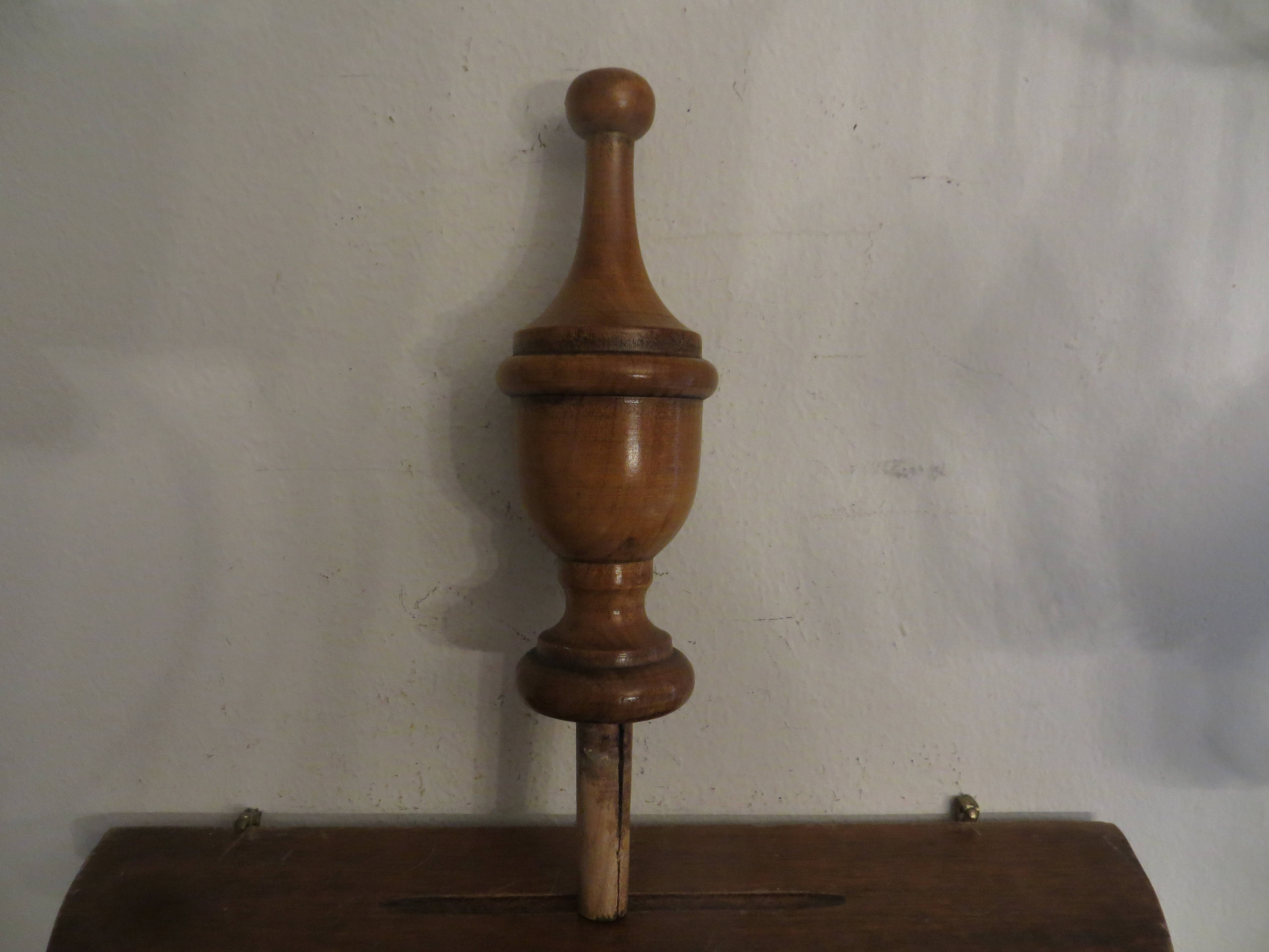 Antique clock finial wood furniture part w/ free ship