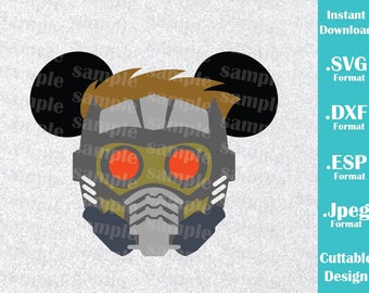 INSTANT DOWNLOAD SVG Disney Inspired Star-Lord Guardians of the Galaxy Mickey Ears Cutting Svg, Esp, Dxf, Jpeg Files Cricut Silhouette