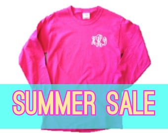 SUMMER SALE Monogrammed Long Sleeve Shirt