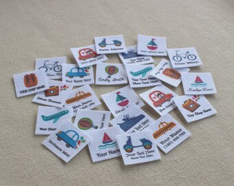 96 Travel and vehicle Customized Kid's Clothes Labels,organic iron on name tags with owls