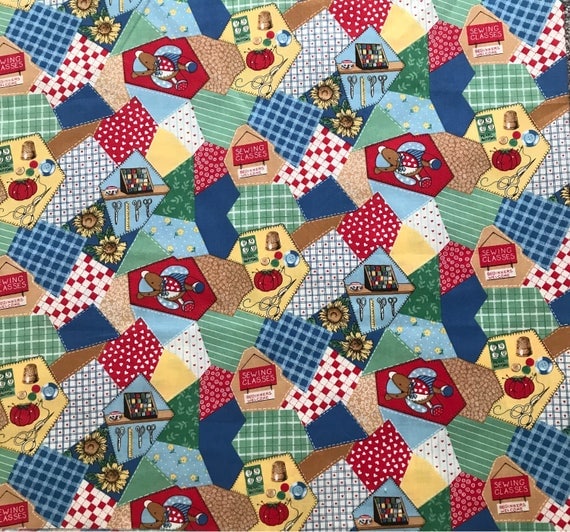 Sewing themed fabric/sewing notions/cotton/quilt/table