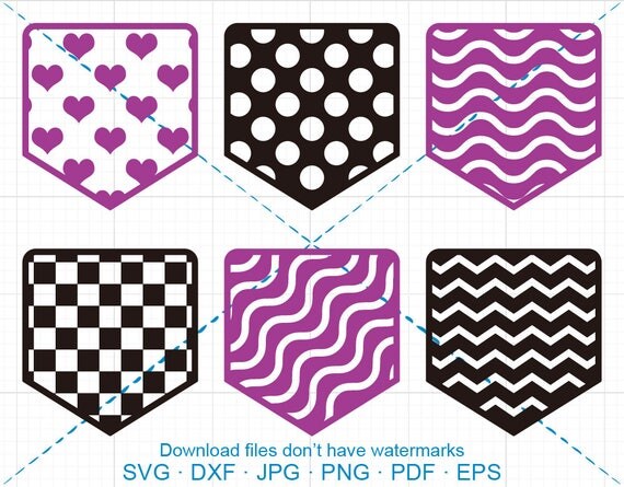 Download Pattern Pocket SVG Chevron Wave Polka Dot Checked Heart