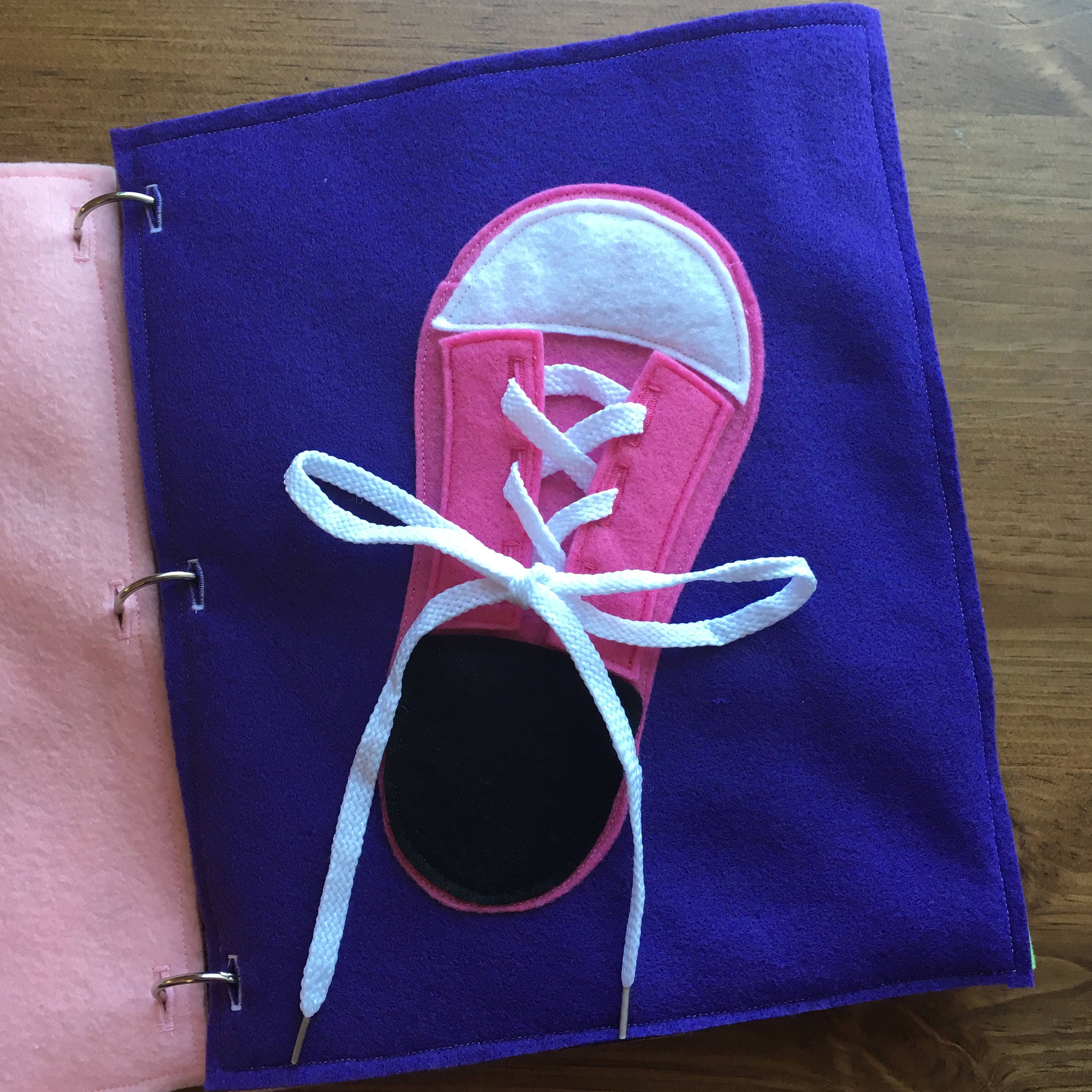 Tie the Shoe Quiet Book Page Toddler Quiet Book Pages Felt