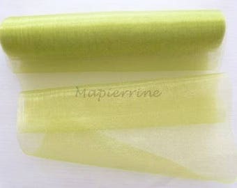 1 meter of 1 m x 28 cm lime organza fabric