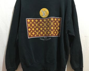 Vintage/Logo LV Louis Vuitton SWEATSHIRT/Black Vetements FOG Gosha Alessandro Rare