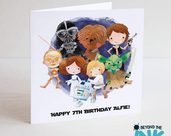 Personalised Star Wars Birthday Card - Star Wars Fan - Rogue One - Darth - Yoda - Personalized