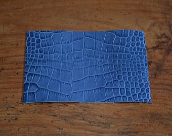 Coupon of leather genuine cowhide teal (9304589)